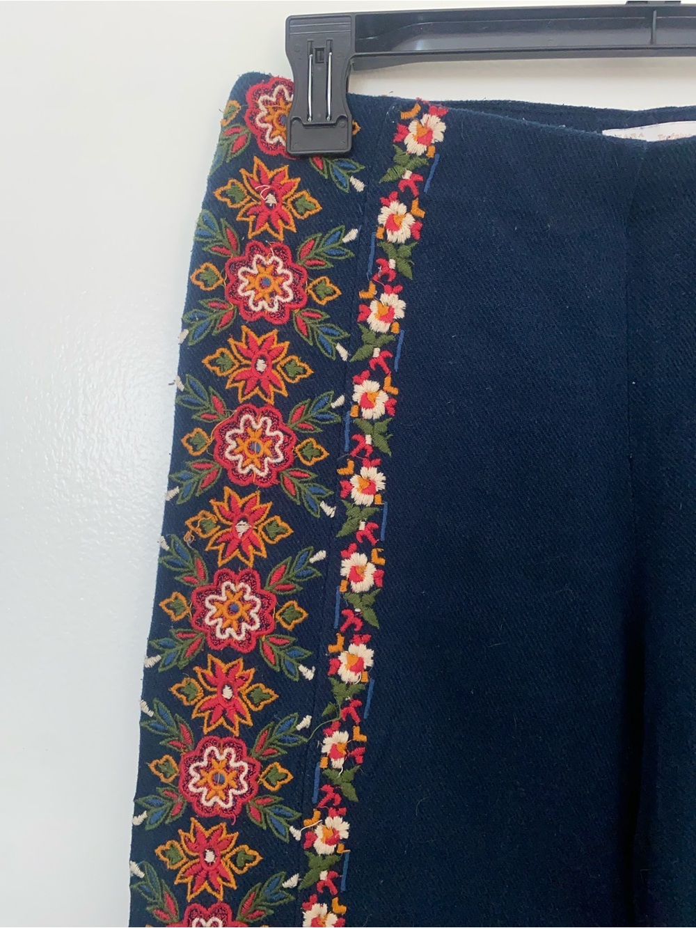 Zara Colorful Embroidered Wide Leg Pants